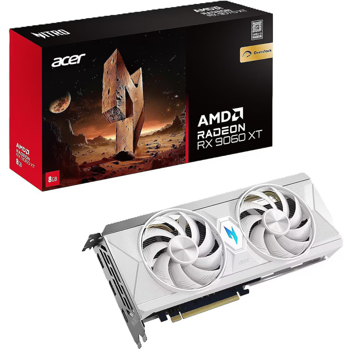 Acer Radeon RX 9060 XT 16GB GDDR6 Nitro OC White Edition Κάρτα Γραφικών DP.Z4UWW.P02