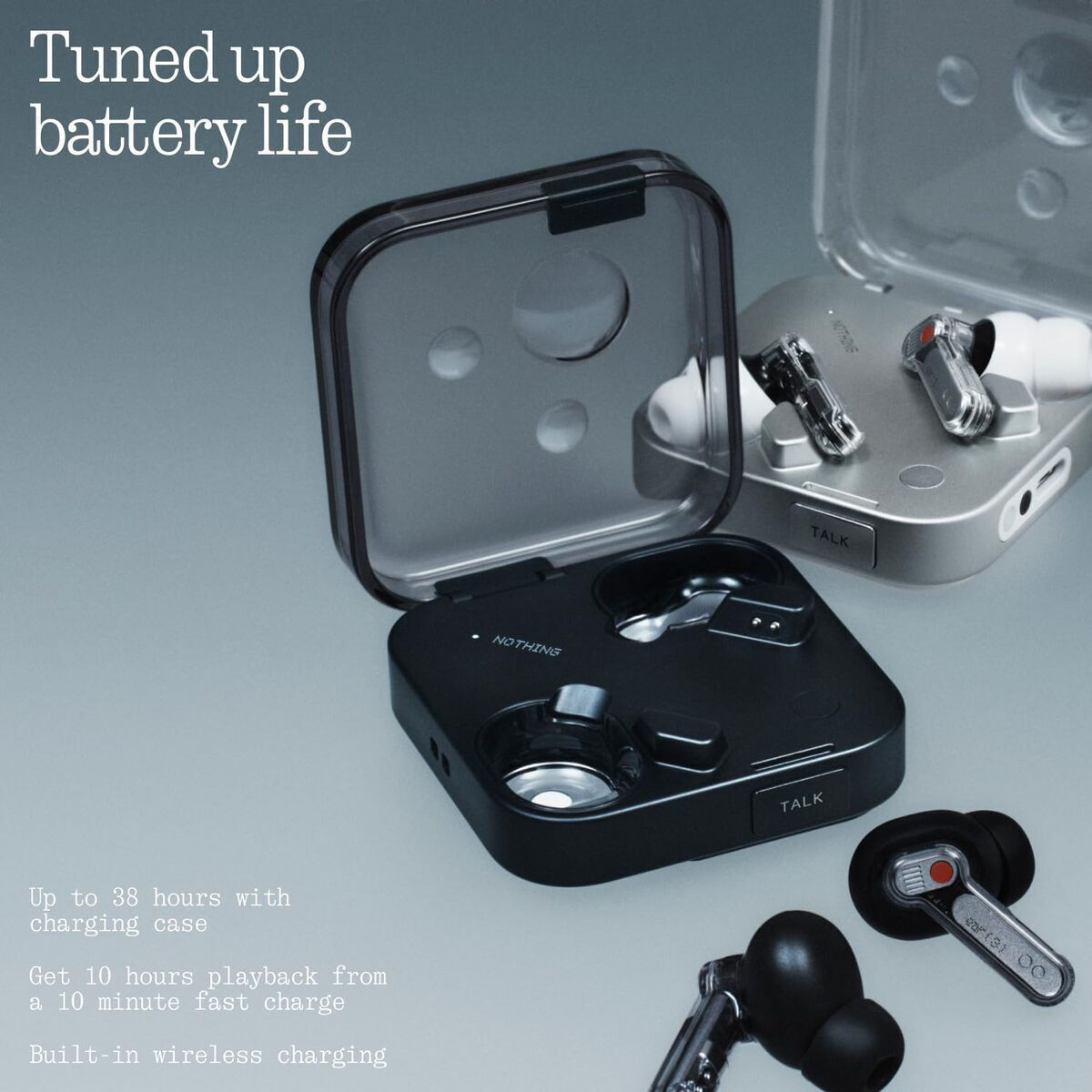 Nothing ear (3) In-ear Bluetooth Handsfree Ακουστικά με Αντοχή στον Ιδρώτα και Θήκη Φόρτισης Μαύρα - Image 7