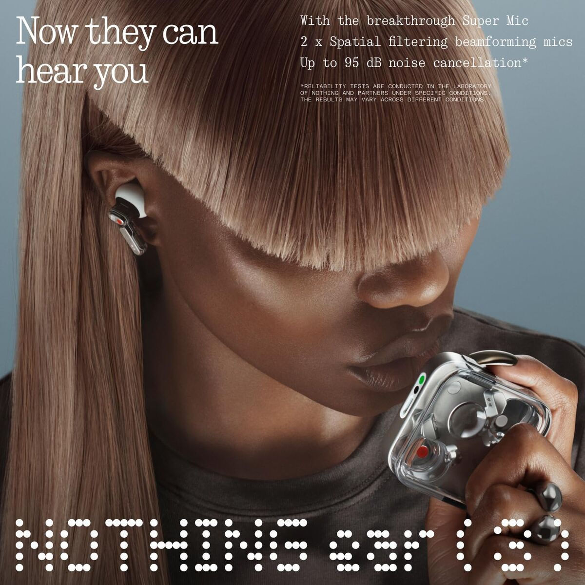 Nothing ear (3) In-ear Bluetooth Handsfree Ακουστικά με Αντοχή στον Ιδρώτα και Θήκη Φόρτισης Μαύρα - Image 10