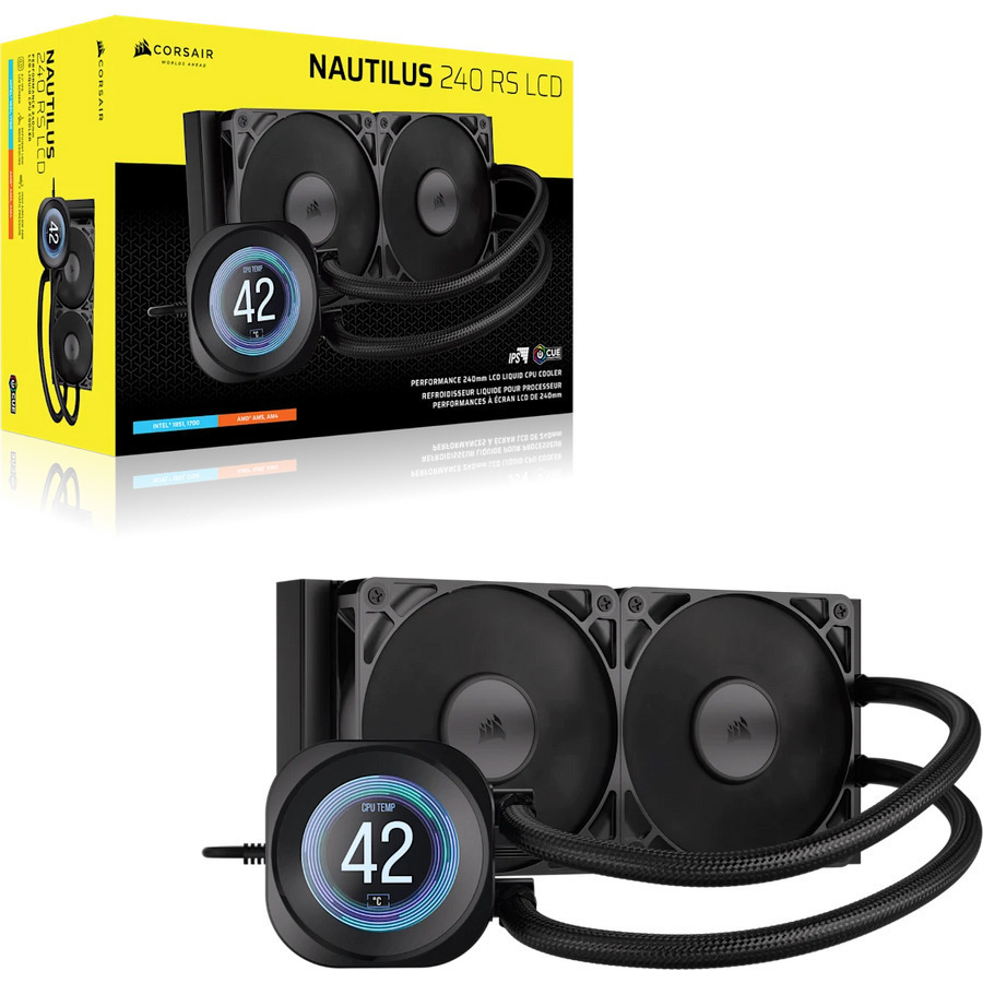 Corsair NAUTILUS 240 RS LCD Υδρόψυξη Επεξεργαστή Διπλού Ανεμιστήρα 120mm για Socket AM4/AM5/1700 με ARGB Φωτισμό - Image 2