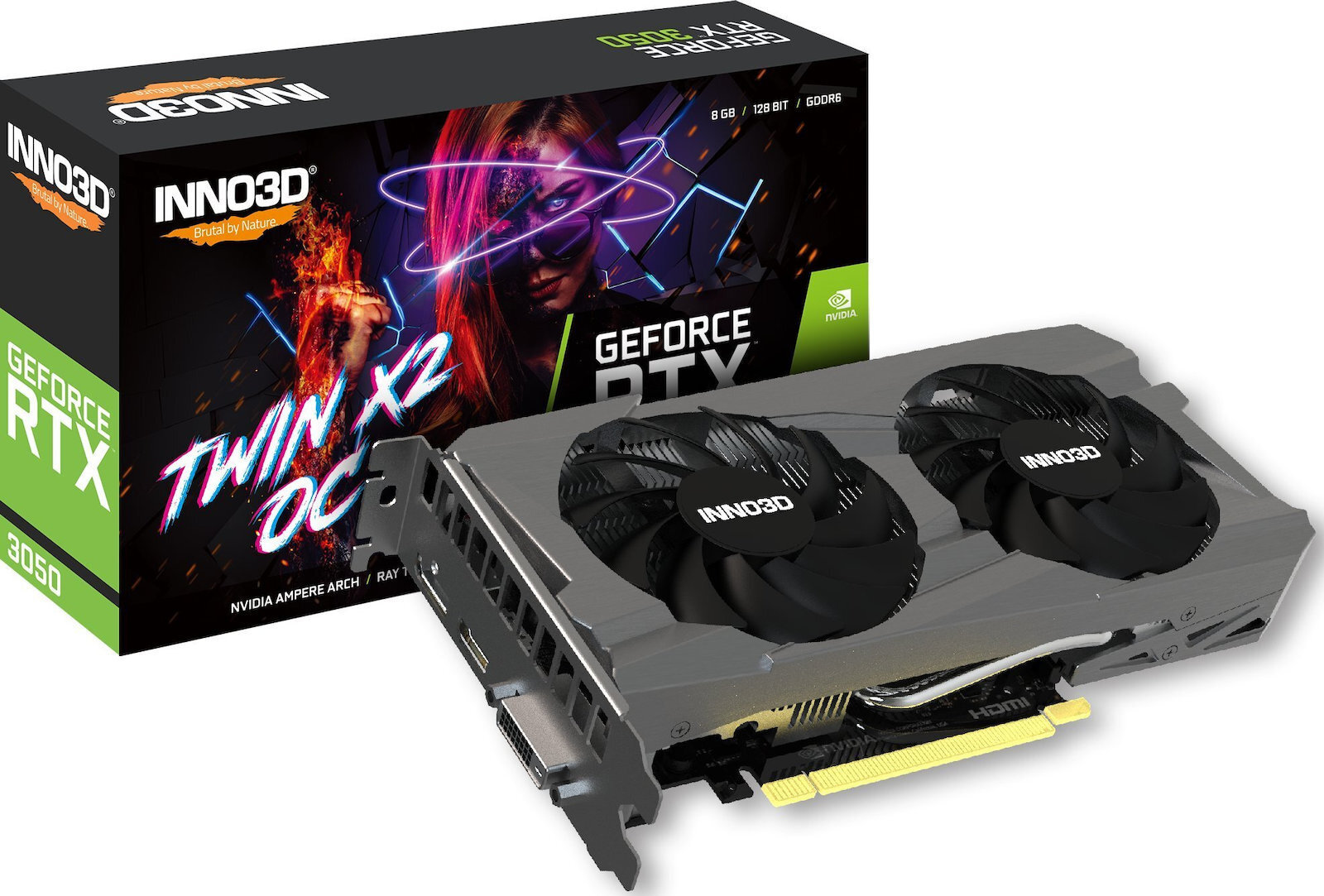 Inno 3D GeForce RTX 3050 8GB GDDR6 TWIN X2 OC Κάρτα Γραφικών N30502-08D6X-1711VA41