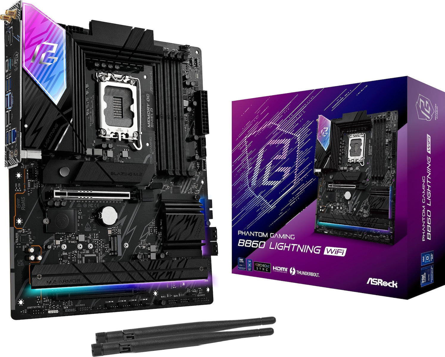 ASRock B860 Lightning WiFi Motherboard ATX με Intel 1851 Socket 90-MXBR20-A0UAYZ