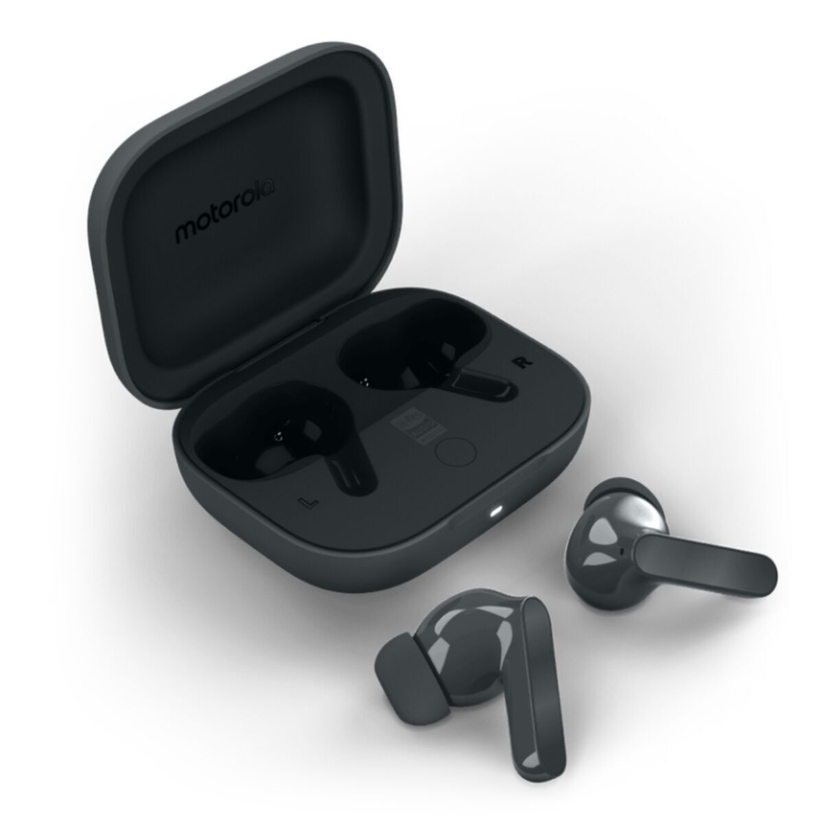 Motorola Moto Buds BASS Bluetooth Handsfree Ακουστικά με Αντοχή στον Ιδρώτα και Θήκη Φόρτισης Pantone Dark Shadow - Image 6