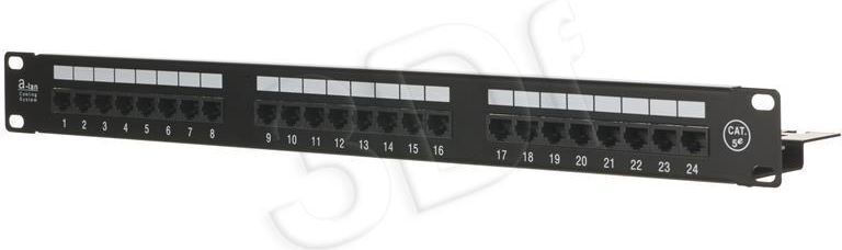 A-LAN Patch Panel για Rack 1U 19" 24 Θυρών cat5e Μαύρο PK013 - Image 3