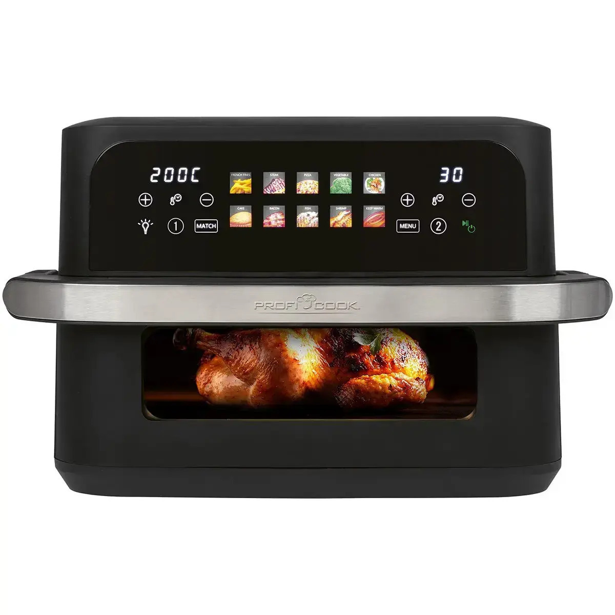 Profi Cook Air Fryer με Διπλό Αποσπώμενο Κάδο 10lt Μαύρο - Image 2