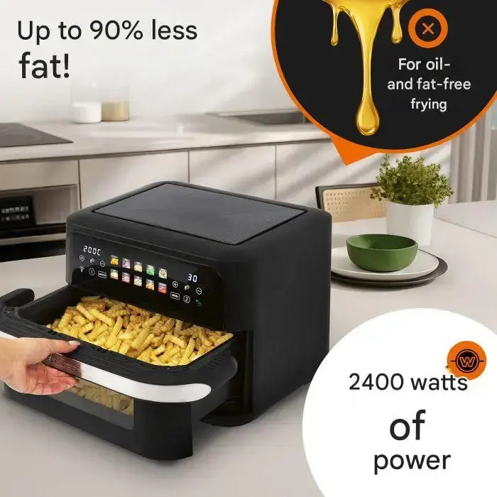 Profi Cook Air Fryer με Διπλό Αποσπώμενο Κάδο 10lt Μαύρο - Image 3