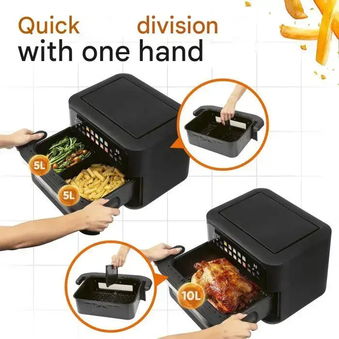 Profi Cook Air Fryer με Διπλό Αποσπώμενο Κάδο 10lt Μαύρο - Image 8