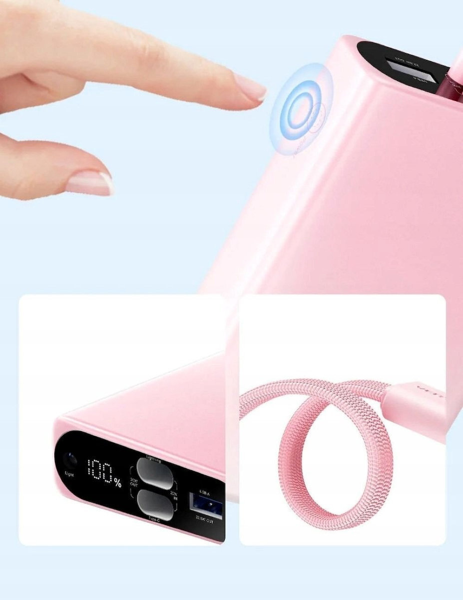 Vention Power Bank 10000mAh 22.5W με Θύρα USB-A και Θύρα USB-C Χρυσό - Image 3