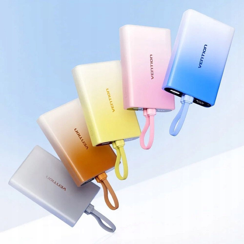 Vention Power Bank 10000mAh 22.5W με Θύρα USB-A και Θύρα USB-C Χρυσό - Image 7