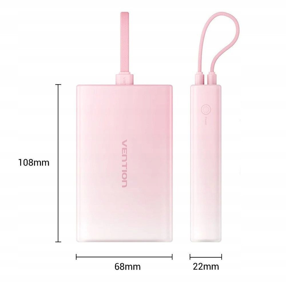 Vention Power Bank 10000mAh 22.5W με Θύρα USB-A και Θύρα USB-C Χρυσό - Image 9