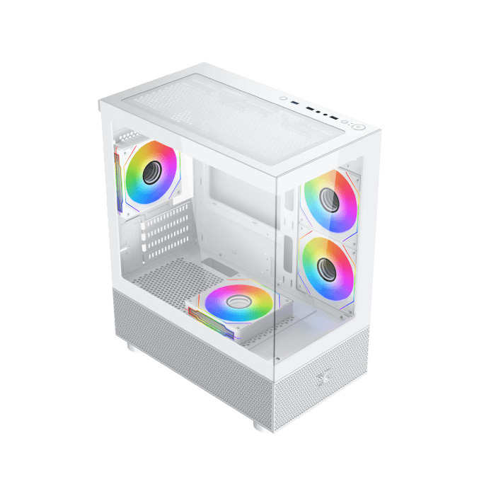 Logic Aramis ARGB Gaming Mini Tower Κουτί Υπολογιστή με Πλαϊνό Παράθυρο Λευκό - Image 2