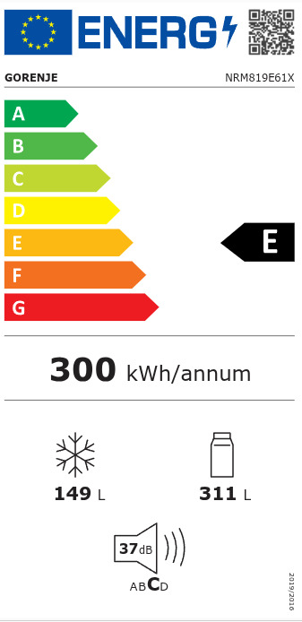 Gorenje Ψυγείο Ντουλάπα 460lt NoFrost Υ190xΠ79.4xΒ65εκ. NRM819E61X - Image 2