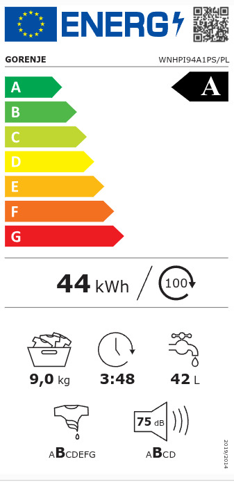 Gorenje Πλυντήριο Ρούχων 9kg 1400 Στροφών WNHPI94A1PS/PL - Image 2