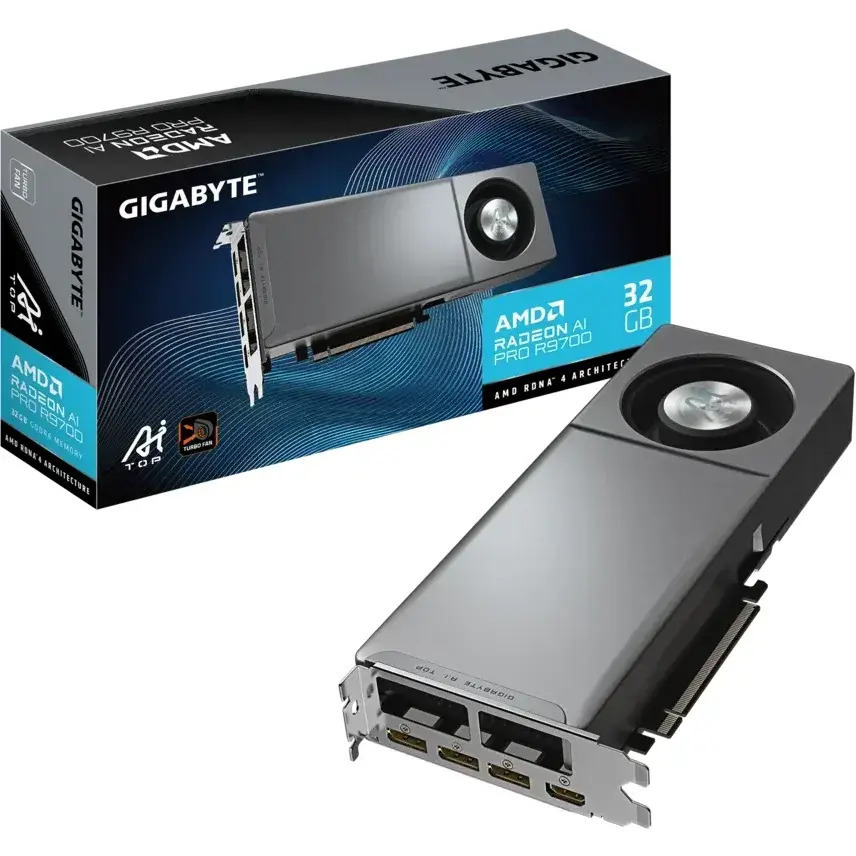 ASRock Radeon AI Pro R9700 32GB GDDR6 Κάρτα Γραφικών GV-R9700AI TOP-32GD