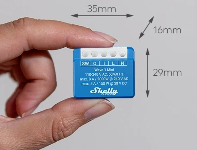 Shelly Wave 1 Mini Smart Ενδιάμεσος Διακόπτης με Σύνδεση Z-Wave - Image 2