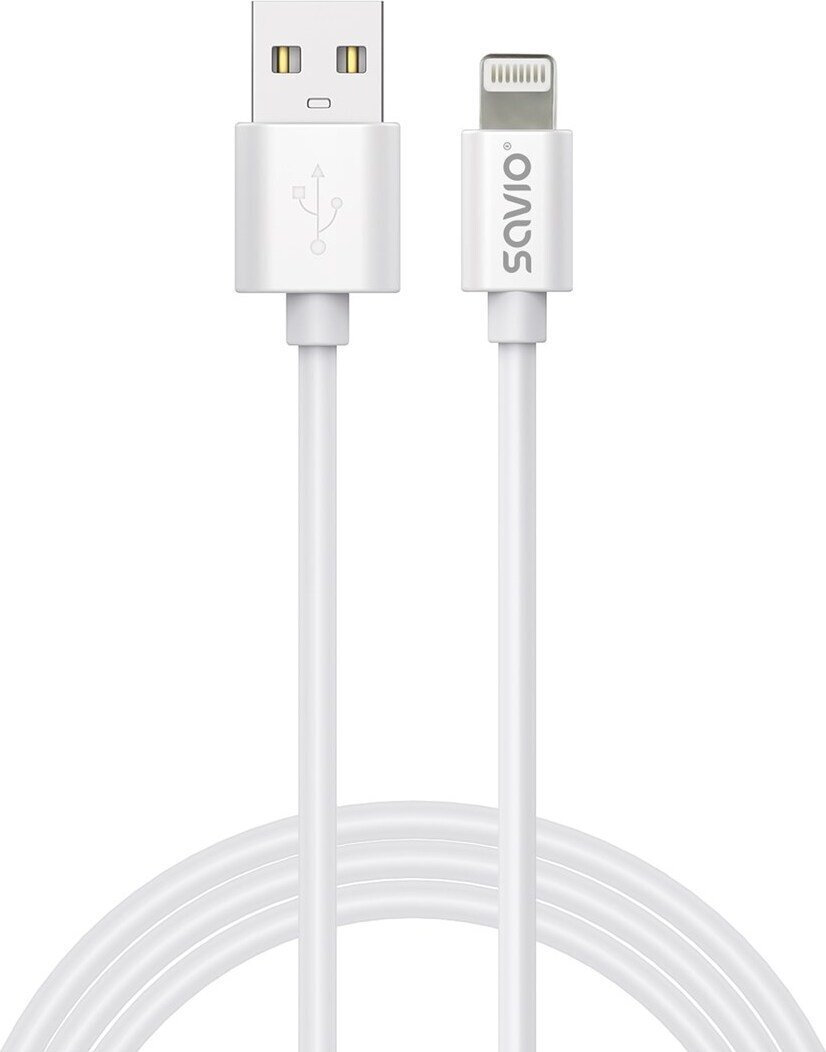 Savio USB-A to Lightning Cable Λευκό 2m