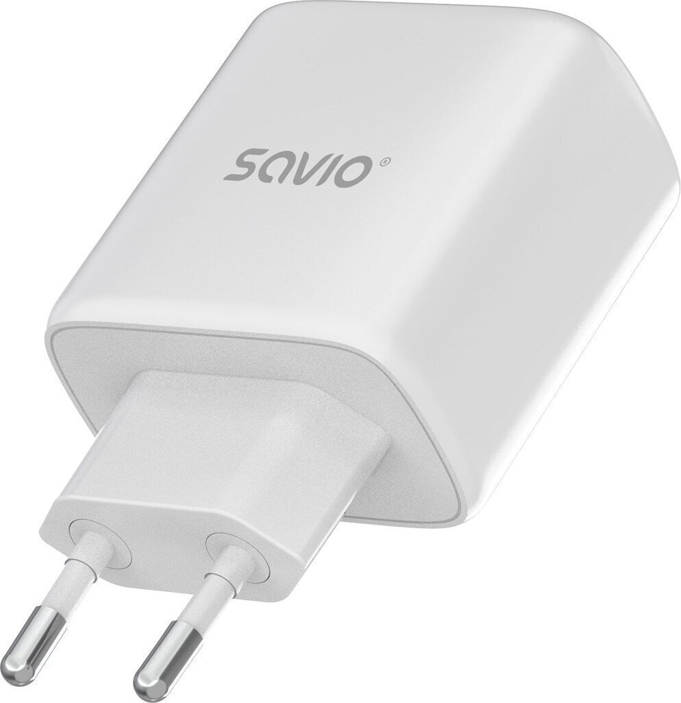 Savio Φορτιστής Χωρίς Καλώδιο με Θύρα USB-A και Θύρα USB-C 20W Power Delivery Λευκός (LA-12) - Image 2
