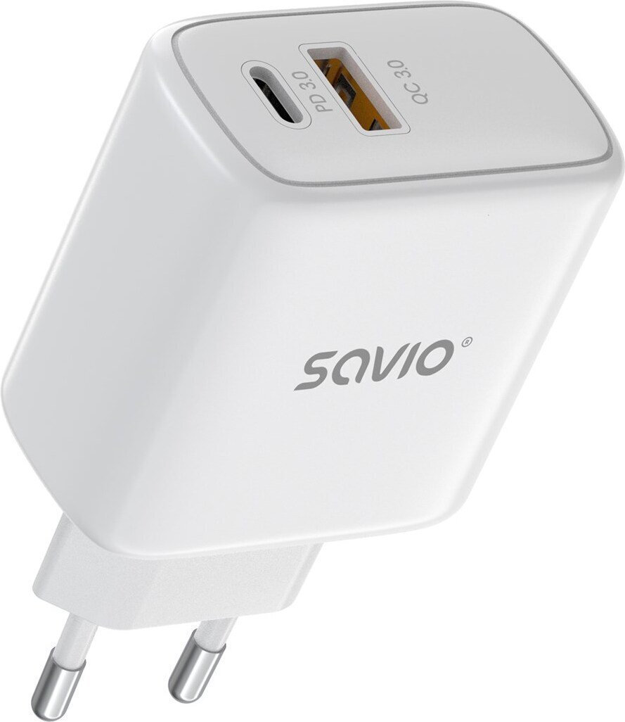Savio Φορτιστής Χωρίς Καλώδιο με Θύρα USB-A και Θύρα USB-C 20W Power Delivery Λευκός (LA-12) - Image 3