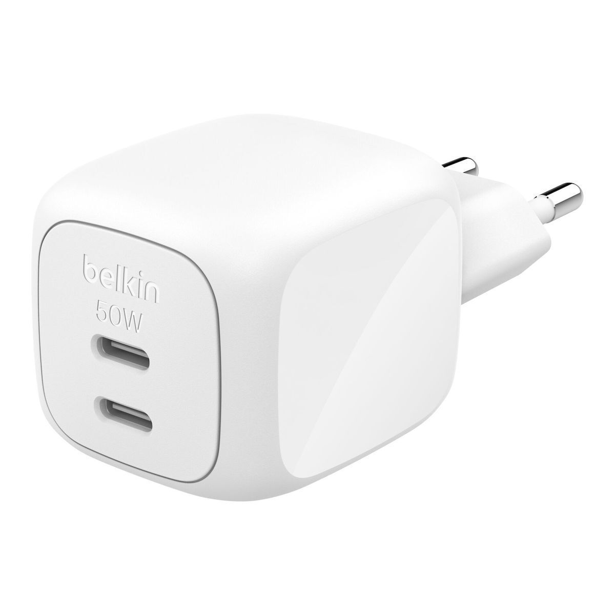 Belkin Φορτιστής Χωρίς Καλώδιο με 2 Θύρες USB-C και Καλώδιο USB-C 50W Power Delivery Λευκός (WCH019kqWH) - Image 2