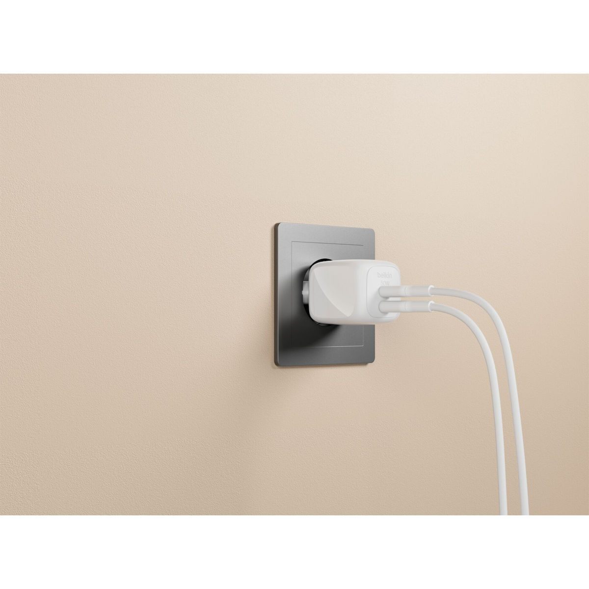 Belkin Φορτιστής Χωρίς Καλώδιο με 2 Θύρες USB-C και Καλώδιο USB-C 50W Power Delivery Λευκός (WCH019kqWH) - Image 5