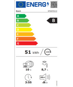 Alternative view of Bosch Εντοιχιζόμενο Πλυντήριο Πιάτων με Wi-Fi για 10 Σερβίτσια EcoSilence Drive Π51xY88εκ. SPI6EMS21E