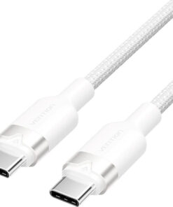 Vention Braided USB 2.0 Cable USB-C male - USB-C 60W Λευκό 1m