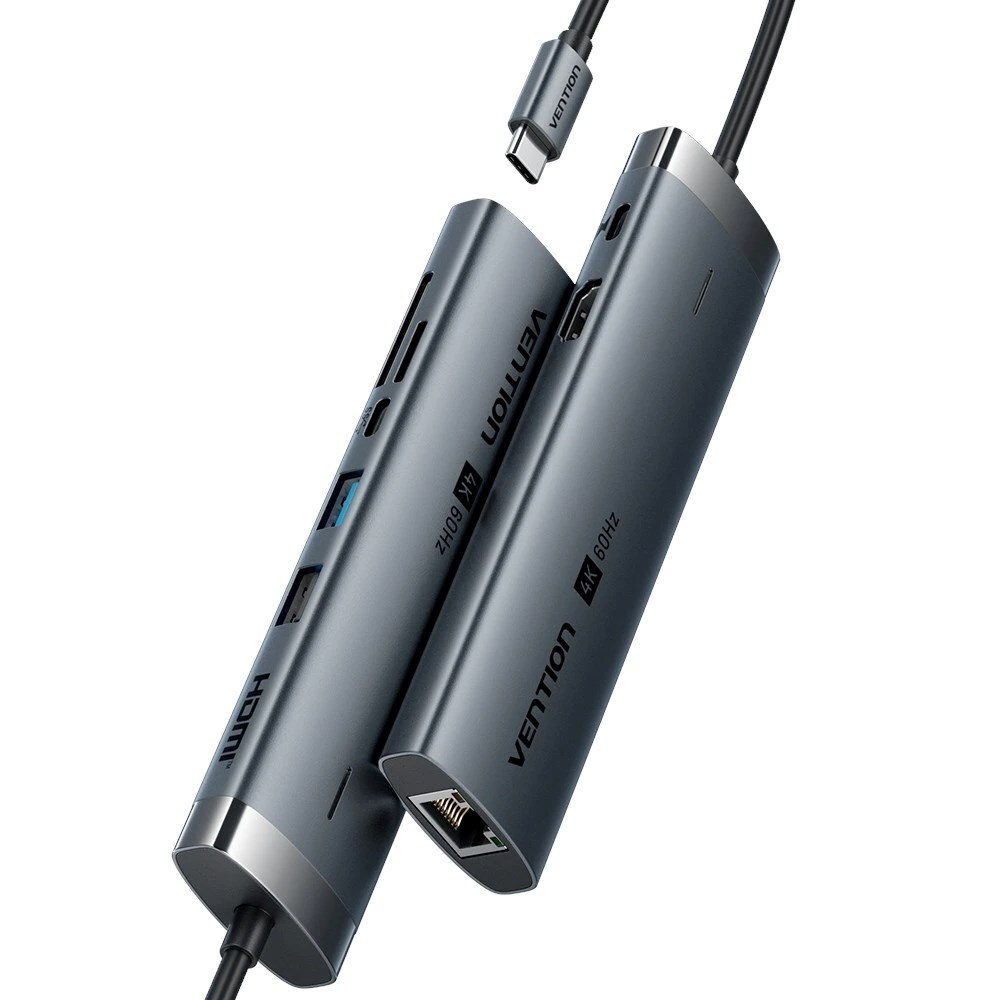 Vention 8-in-1 USB-C Docking Station με HDMI 4K PD Ethernet Γκρι - Image 2