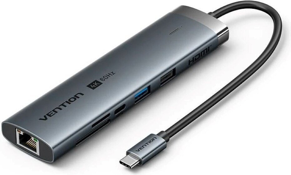 Vention 8-in-1 USB-C Docking Station με HDMI 4K PD Ethernet Γκρι - Image 3