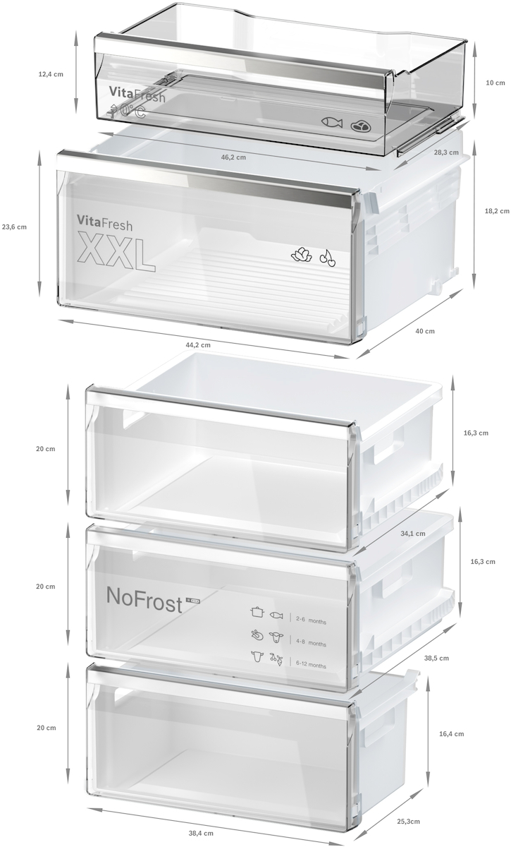 Bosch Ψυγειοκαταψύκτης 363lt Total NoFrost Υ203xΠ60xΒ66.5εκ. Μαύρος KGN39LBCF - Image 9