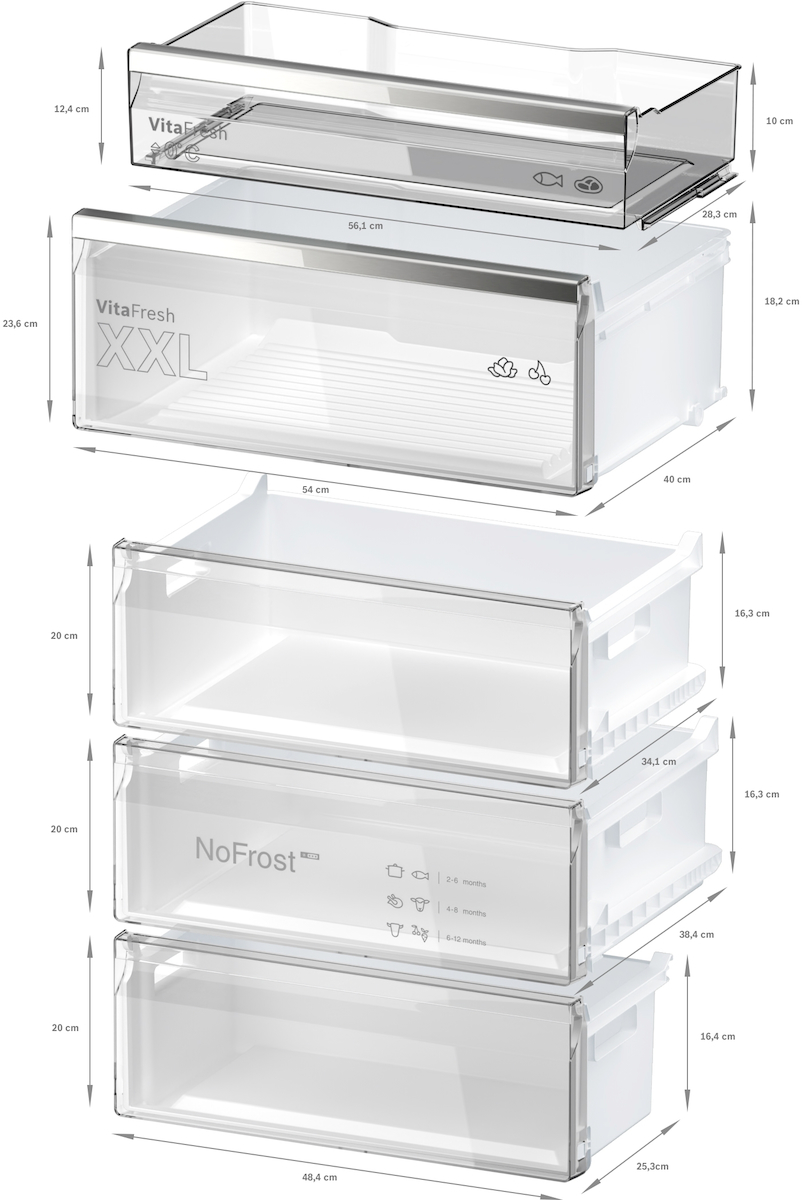 Bosch Ψυγειοκαταψύκτης 440lt Total NoFrost Υ203xΠ70xΒ66.7εκ. Μαύρος KGN49LBCF - Image 9