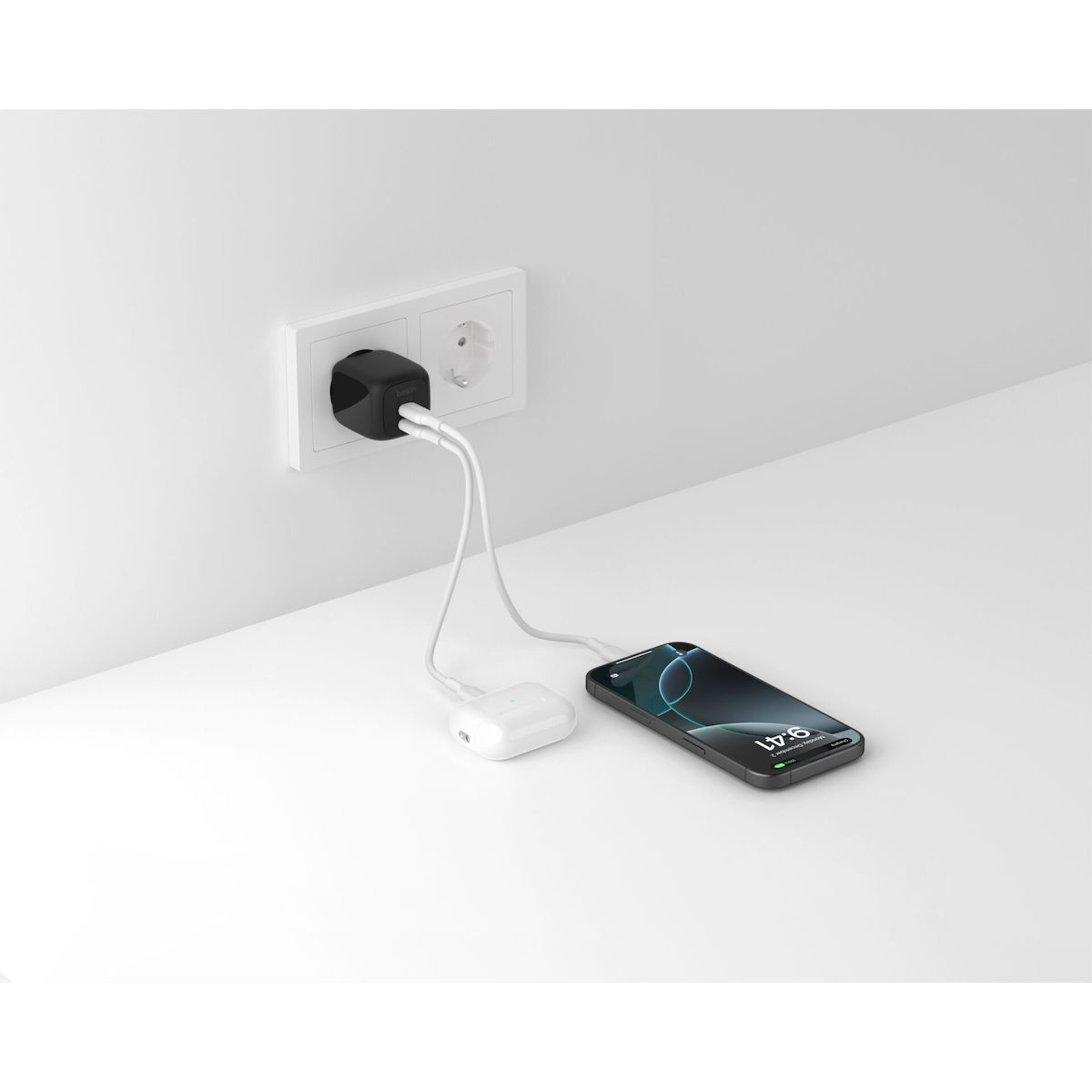 Belkin Φορτιστής Χωρίς Καλώδιο GaN με 2 Θύρες USB-C 50W Power Delivery Μαύρος (BoostCharge Pro) - Image 7