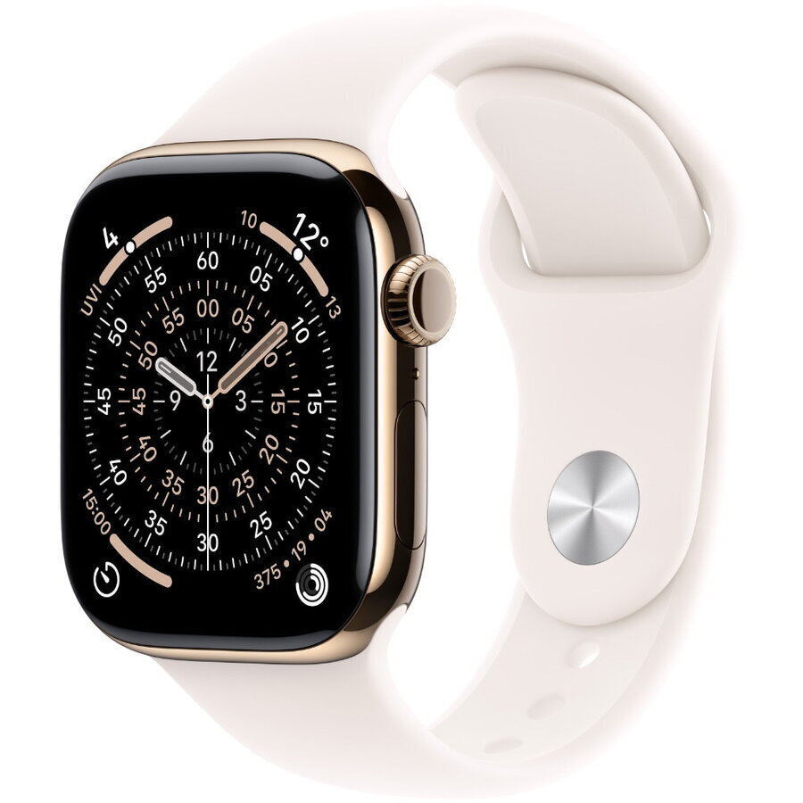 Apple Watch Series 11 Cellular Titanium 42mm Αδιάβροχο με eSIM και Παλμογράφο (Gold Titanium Case with Light Blush Sport Band - S/M)