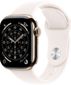 Apple Watch Series 11 Cellular Titanium 46mm Αδιάβροχο με eSIM και Παλμογράφο (Gold Titanium Case with Light Blush Sport Band - M/L)
