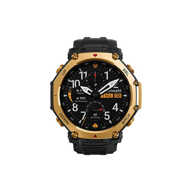Amazfit T-Rex 3 Pro Titanium 44mm Αδιάβροχο Smartwatch (Μαύρο / Χρυσό)