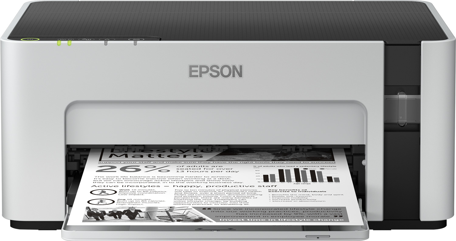 Epson EcoTank ET-M1120 Ασπρόμαυρος Εκτυπωτής Inkjet με WiFi και Mobile Print C11CG96402