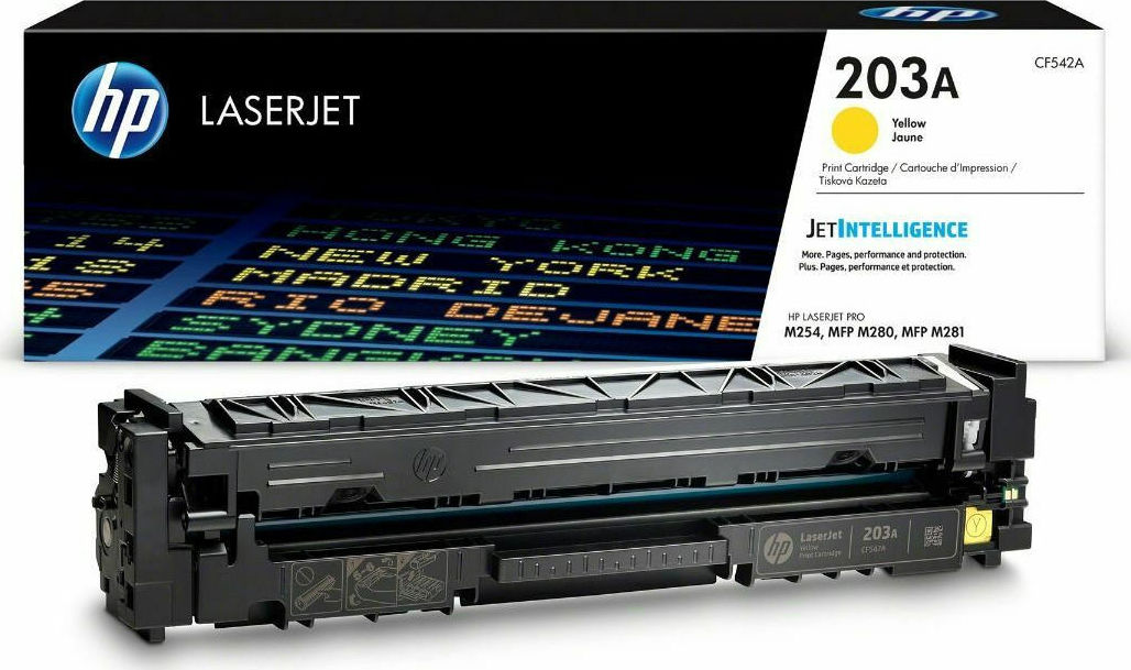 HP 203A Γνήσιο Toner Laser Εκτυπωτή Κίτρινο 1300 Σελίδων (CF542A)