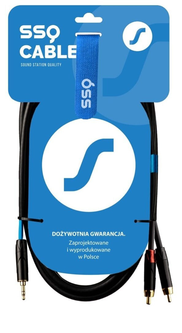 Καλώδιο 3.5mm male - 2x RCA male Μαύρο 3m (SS-1423)