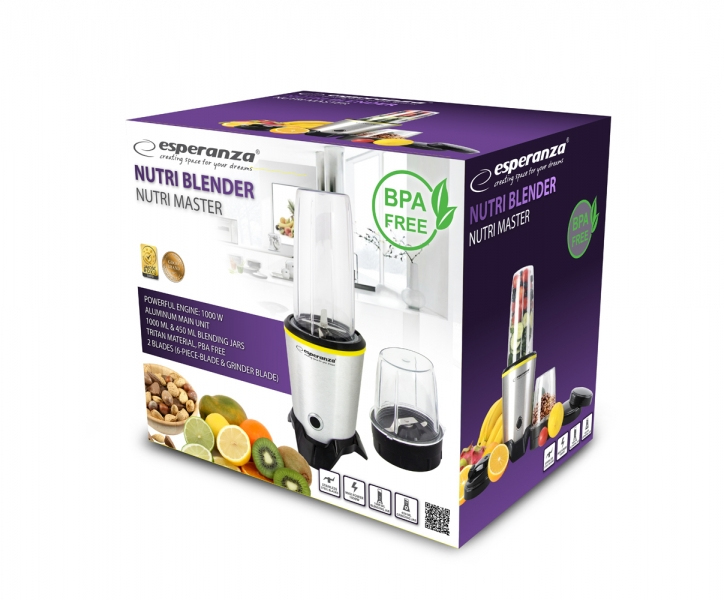 Esperanza Μπλέντερ 1lt 1000W Inox EKM028 - Image 6