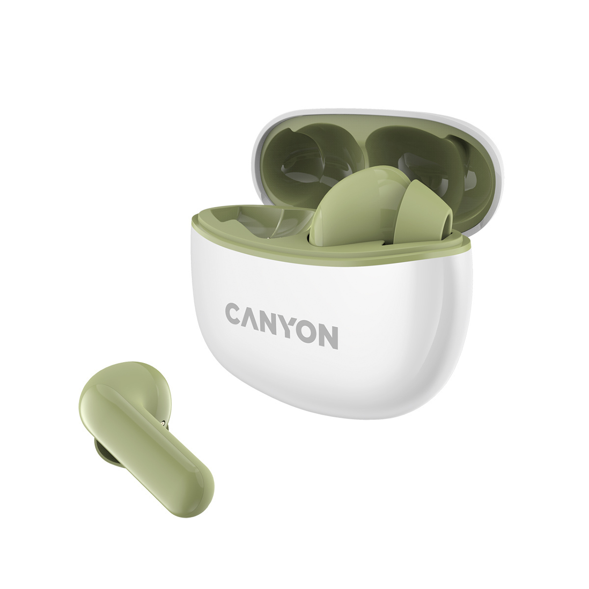 Canyon TWS-5 In-ear Bluetooth Handsfree Ακουστικά με Θήκη Φόρτισης Πράσινα