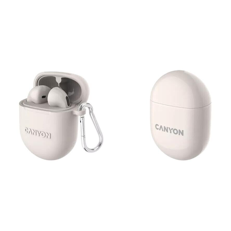 Canyon In-ear Bluetooth Handsfree Ακουστικά με Θήκη Φόρτισης Μπεζ