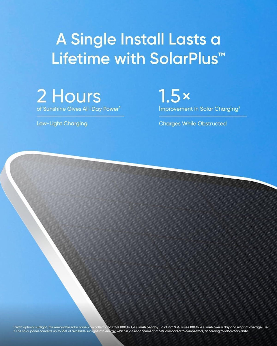 Eufy Solocam S340 IP Κάμερα Παρακολούθησης Full HD+ 5MP Αδιάβροχη Μπαταρίας με Ηχείο - Image 2