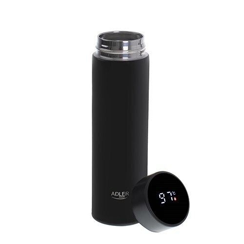 Adler Μπουκάλι Θερμός Ανοξείδωτο 470ml Μαύρο με Επιστόμιο 353643 - Image 3