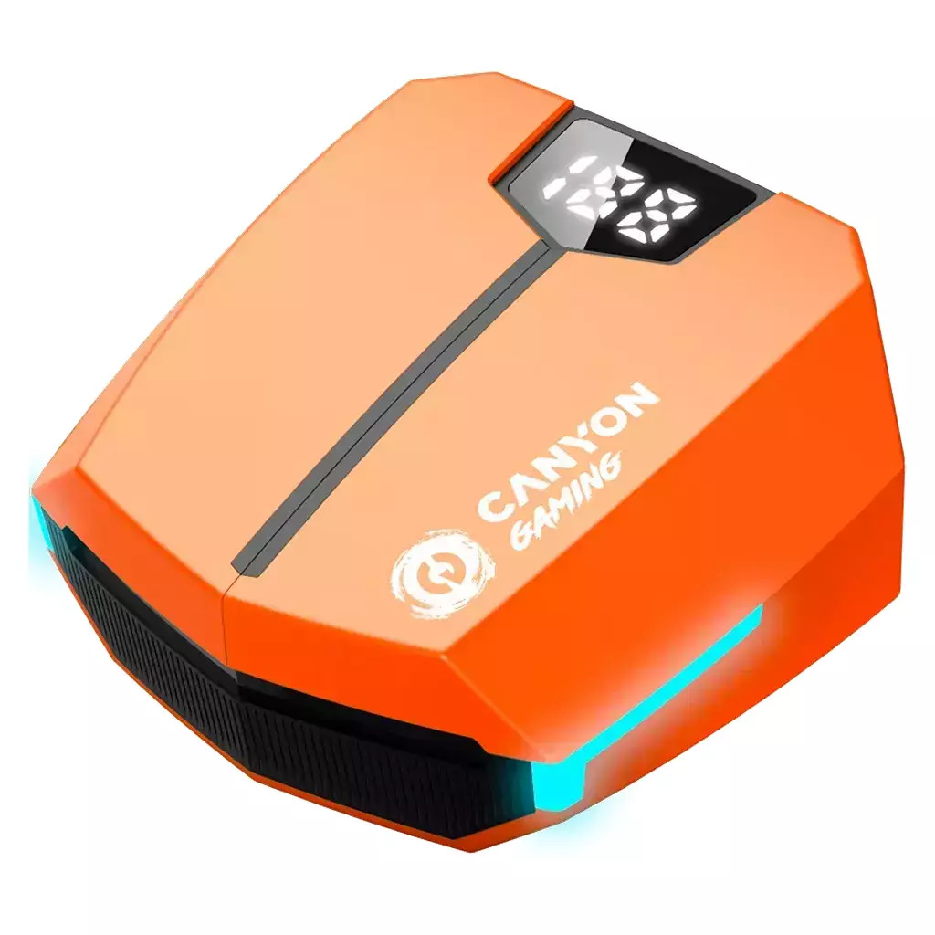 Canyon DoubleBee GTWS-2 In-ear Bluetooth Handsfree Ακουστικά με Θήκη Φόρτισης Πορτοκαλί
