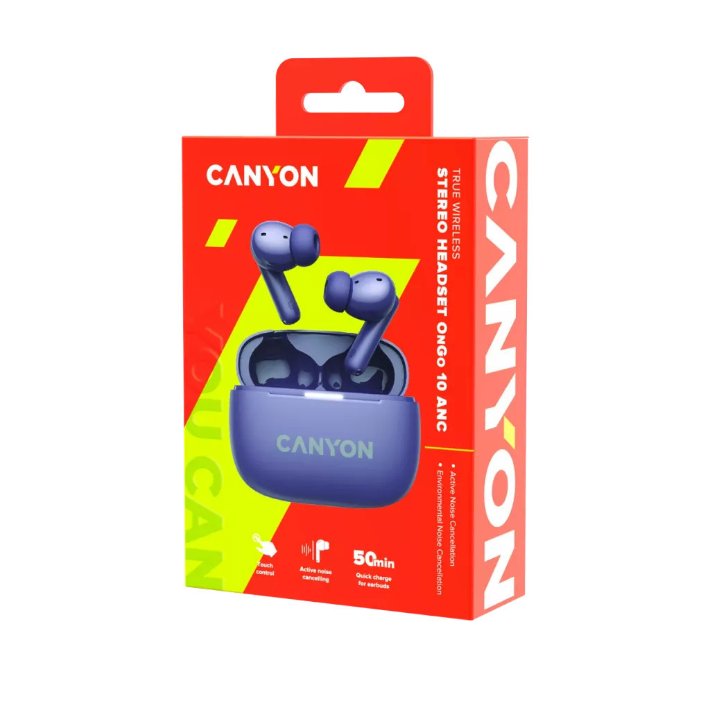 Canyon TWS-10 In-ear Bluetooth Handsfree Ακουστικά με Θήκη Φόρτισης Μωβ - Image 6