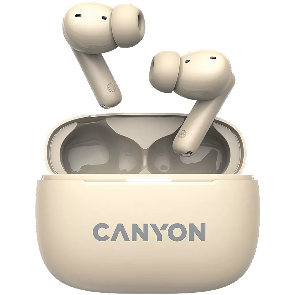 Canyon TWS-10 In-ear Bluetooth Handsfree Ακουστικά με Θήκη Φόρτισης Μπεζ