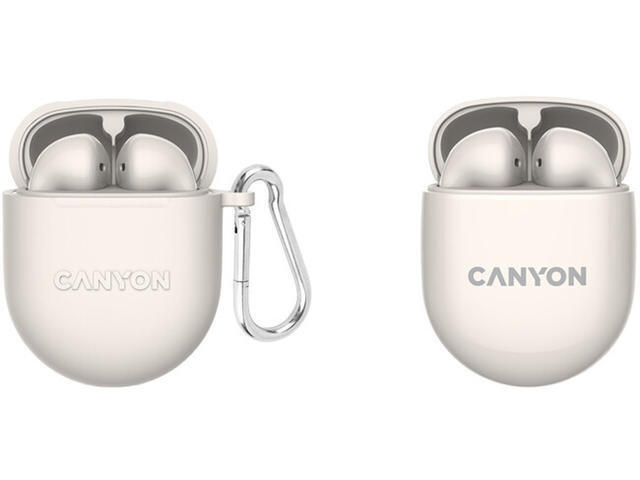 Canyon In-ear Bluetooth Handsfree Ακουστικά με Θήκη Φόρτισης Μπεζ - Image 2