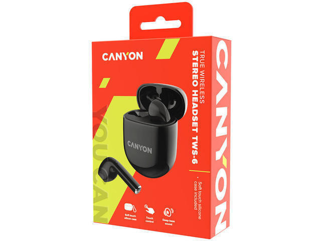 Canyon In-ear Bluetooth Handsfree Ακουστικά με Θήκη Φόρτισης Μαύρα - Image 3