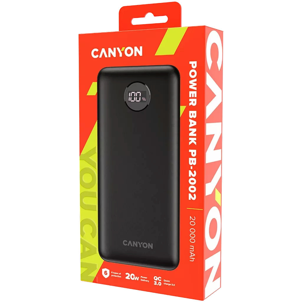 Canyon PB-2002 Ηλιακό Power Bank 20000mAh 18W Power Delivery Μαύρο - Image 4