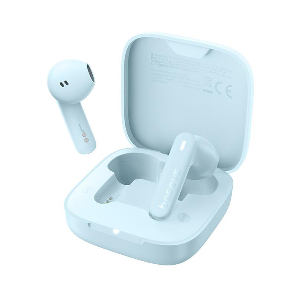 Baseus Bowie E16 In-ear Bluetooth Handsfree Ακουστικά με Αντοχή στον Ιδρώτα και Θήκη Φόρτισης Μπλε