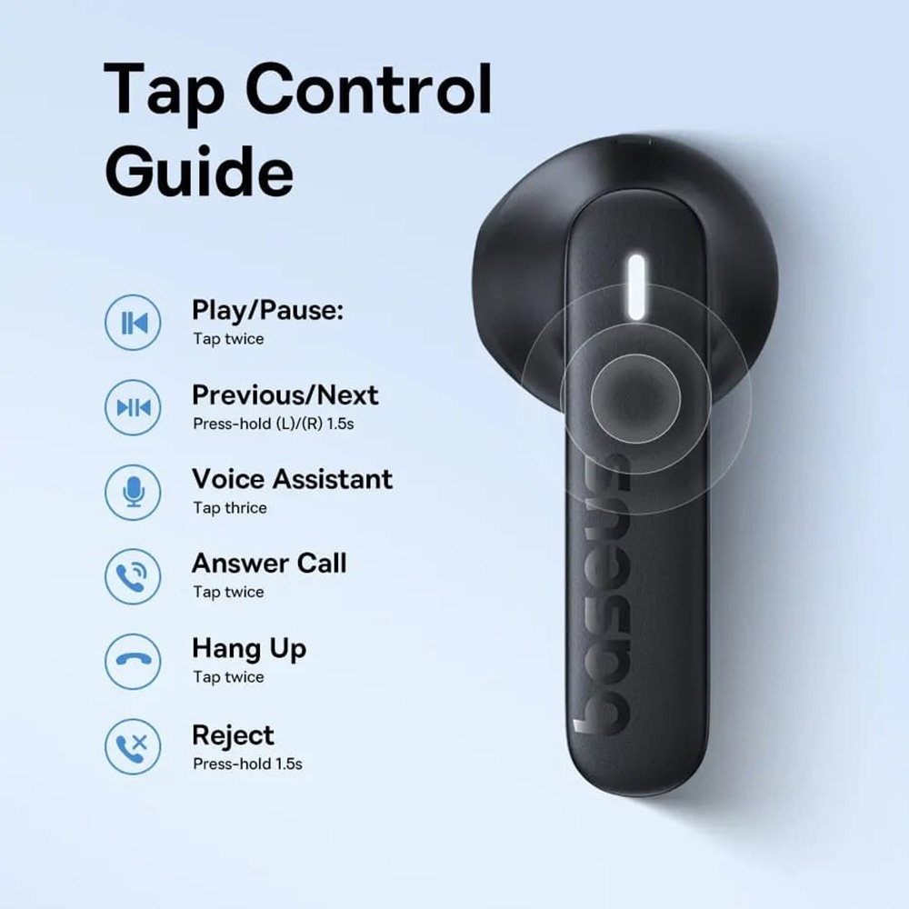 Baseus Bowie E16 In-ear Bluetooth Handsfree Ακουστικά με Αντοχή στον Ιδρώτα και Θήκη Φόρτισης Λευκά - Image 3